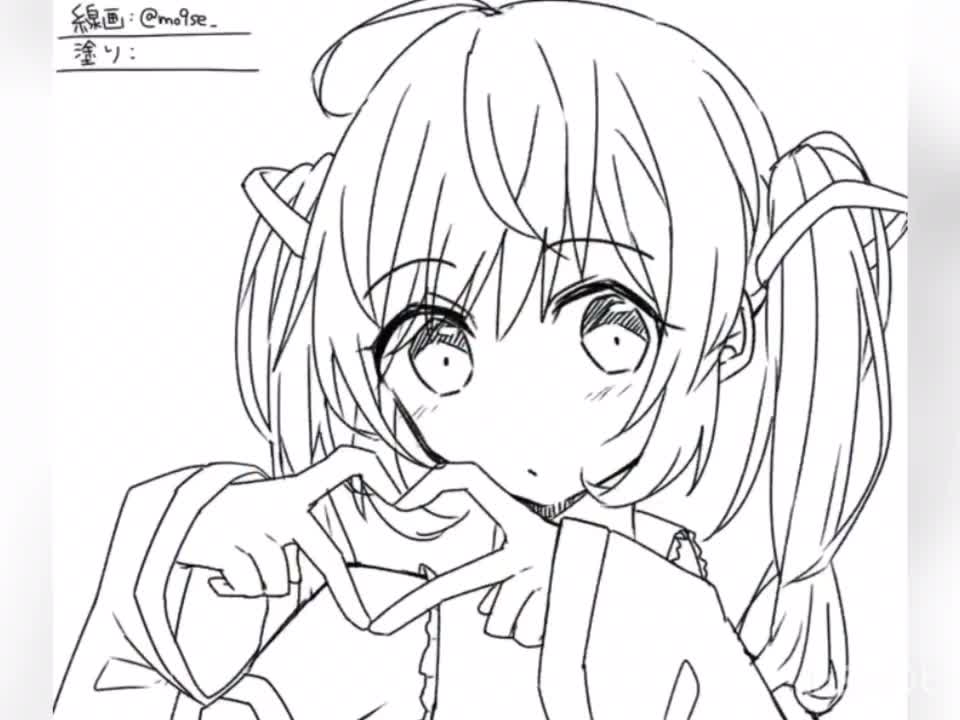 フリー線画を塗らせていただきました Idは動画記載です Ramune27 Tiktok Video